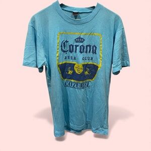 Vintage 80s blue Corona Beer Club single stitch t-shirt fun Cozumel spring break